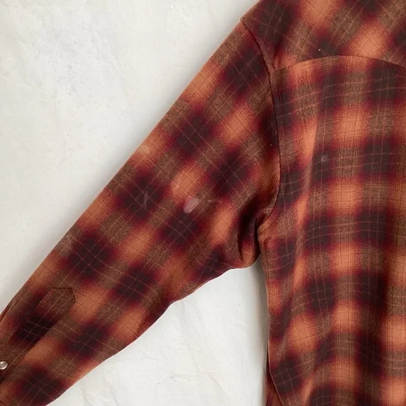 Vintage Pendleton High grade Western Wear Button Down wool button down shirt - Picture 13 of 14